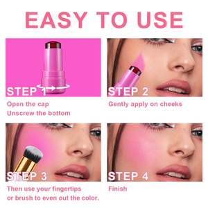 Etiqueta privada vegana duradera a prueba de agua al por mayor agua de refrigeración labio mejilla Rosa bálsamo brillo gelatina tinte mancha colorete palo - Product Image 2