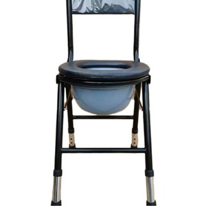 Elderly & Pregnant Woman's Thick Seat Folding Toilet Chair Moveable <b>Stool</b> <b>Adjustable</b> <b>Height</b>-for Rehabilitation Therapy Supplies - Product Image 4
