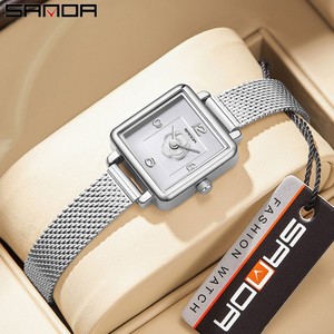 Reloj de Pulsera Sanda 1131 para Mujer, Diseño Cuadrado, Movimiento de Cuarzo, Resistente al Agua, Estilo Minimalista y de Lujo Ligero - Product Image 1