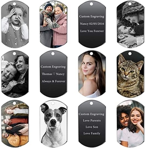 Foto personalizada <span class=keywords><strong>con</strong></span> texto y fecha, <span class=keywords><strong>fotos</strong></span>, <span class=keywords><strong>corazón</strong></span> de Mascota de acero inoxidable, rectángulo redondo para niños, familia, Collar personalizado - Product Image 2
