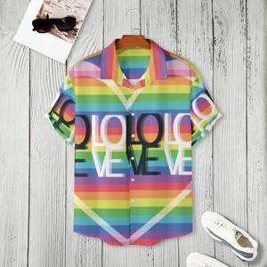 Nuevo <span class=keywords><strong>2022</strong></span> Venta al por mayor Orgullo gay Logotipo personalizado Camiseta de algodón unisex Arco Iris Orgullo gay y lésbico <span class=keywords><strong>Camisetas</strong></span> Teecollar al por mayor - Product Image 5