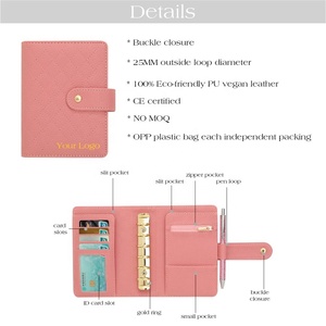 Carpeta de anillas de cuero acolchado con guijarros A7 estilo Oficina, superventas de Hongbo, organizador de sobres para documentos, sobre para relleno de efectivo - Product Image 5