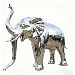 Sculpture d'animaux de la jungle en acier inoxydable sur mesure, lion, éléphant, gorille, tigre, statue d'art - Product Image 6