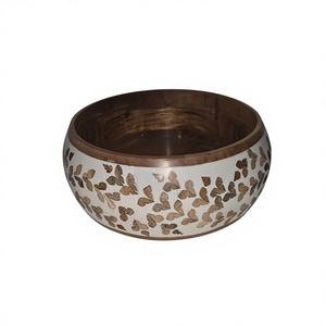 Bol en bois de luxe avec incrustation en résine polie, moderne, décoratif pour fêtes, fait main, durable, écologique, couleur personnalisable - Product Image 1