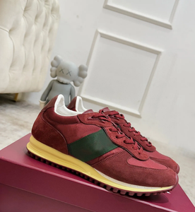 Baskets de marche rétro de luxe pour femme en cuir, à lacets, bout fermé, avec empeigne en faux daim, confortables, amortissantes et antidérapantes – Collection Automne - Product Image 5