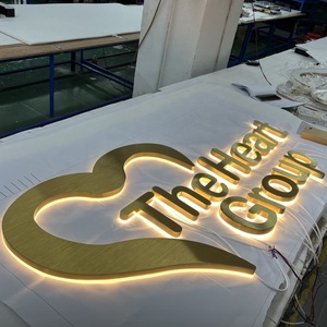<span class=keywords><strong>Letras</strong></span> LED de metal personalizadas, letreros iluminados de <span class=keywords><strong>acero</strong></span> inoxidable, logotipo 3D para pared de recepción de negocios - Product Image 2