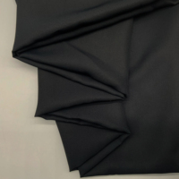 Tissu Nida Jet formel 100% polyester laine pêche, tissu Abaya de Dubaï, tissu coréen noir tissé léger uni pour robe teint