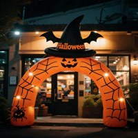 Arche gonflable en forme de tête de citrouille sur le thème d'Halloween, décoration extérieure pour entrée de jardin