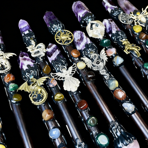 도매 크리스탈 공예 천연 고품질 크리스탈 홀(笏) 혼합 재료 마법 지팡이 장식 및 선물용 - Product Image 2