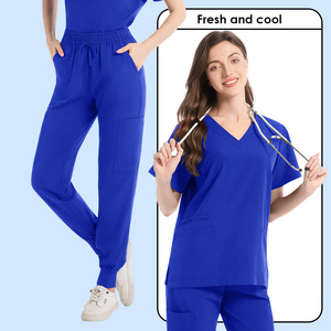 Unisex Scrub Suit Set Short Sleeve Moisture Wicking Hospital Uniforms For Medical Dental Veterinary Use - Product Image 2