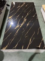 Lembaran Marmer PVC UV Hitam Berkualitas Tinggi 1220*2440mm untuk Dekorasi Interior