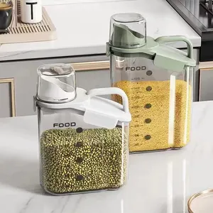 2L Reis vorrats behälter Getreide behälter Spender mit BPA-freiem Kunststoff Luftdichtes Design Messbecher Ausguss 2KG Reiskocher