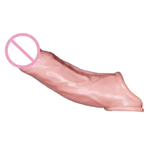 G-Punkt-Stimulation Verzögerung Ejakulation Partikel Penis Ärmel Kondom für Männer Realistische wieder verwendbare Kondome Penis Extender Dildo