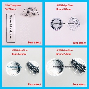 Étiquette de sécurité anti-contrefaçon en PVC auto-adhésive, à usage unique, anti-effraction, autocollant d'étanchéité personnalisé, finition mate argentée, Dragon, pour ordinateur, caméra - Product Image 4