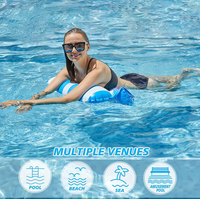 2 flotteurs gonflables rayés pour piscine, chaise longue pliable, hamac aquatique pour adultes, équipement de jeu aquatique d'été