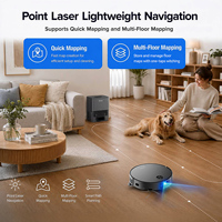Robot Aspirateur Laveur Automatique avec Navigation Laser, Station de Collecte Automatique des Débris, Nettoyage Humide/Sec, Idéal pour Hôtels