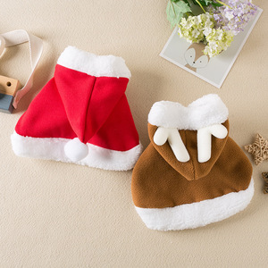Cape de Noël pour animaux de compagnie avec cornes de renne, costume d'hiver chaud pour chats et chiens - Product Image 2