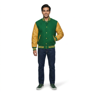 Trending Professional Manufactured <b>Baseball</b> <b>Jackets</b> Most Popular Design High Quality Genuine Leather 100% Cotton <b>Jacket</b> <b>Men</b> - Product Image 1