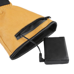 Guantes profesionales de dedo completo de piel de oveja, materiales de soldadura de aislamiento térmico, resistentes al corte, de silicona calentados - Product Image 6