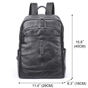 Mva Genuine Leather <b>Backpack</b> For Men 20L Solid Color Waterproof Business Casual Travel Laptop Bag - Product Image 5