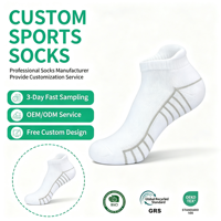 Chaussettes de sport basses blanches respirantes en maille avec soutien de la voûte plantaire, antidérapantes, amorties et à séchage rapide pour la course et le cyclisme