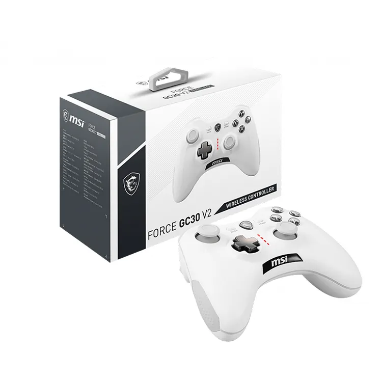 MSI FORCE GC30 V2 WHITE Gaming Controller Supports PC and Android Wireless Gamepad With Dual Vibration Motors Inside Gaming Gear