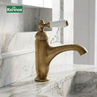 Robinet de lavabo moderne français de luxe léger en laiton, finition or brossé, haut de gamme, pour villa, robinet de baignoire autoportant, montage sur pont, simple