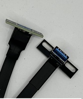 Ruban plat profil bas USB 3.0 femelle coudé 90 degrés haut vers le bas fil d'extension coudé avec vis de verrouillage montage sur panneau