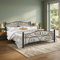 SCE MBK010 Nueva Cama Litera Reclinable Moderna de Metal con Recubrimiento en Negro, Tamaño King y Queen, para Hotel, Apartamento, Villa, Dormitorio, Bebés y Niños
