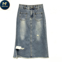 Jupes en jean taille haute amincissantes en gros, robes pour femmes, vêtements d'occasion - 50 kg ou 80 kg par lot