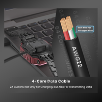 Conector Magnético USB Ultrafino de 4 Pines, Hembra a Hembra, Ángulo Recto de 90 Grados, 5V 2A