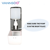 Distributeur automatique de désinfectant en mousse 1000 ml blanc en plastique avec pompe, pour hôpitaux et hôtels, à fixation murale, distributeur de savon manuel