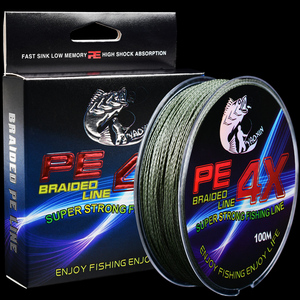 Ligne PE verte armée personnalisée de 100m tressée à 4 brins Monofilament Tippet ligne de pêche <span class=keywords><strong>pour</strong></span> la pêche <span class=keywords><strong>au</strong></span> <span class=keywords><strong>leurre</strong></span> Ocean Lake River Stream - Product Image 1