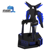 Simulador de Vuelo VR 9D JiaYi para Interiores/Exteriores, Gafas VR Deepoon, Alas Negras, Movimiento en Pie, Juego de Vuelo y Tiro, Metal y Plástico