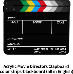 Clap de Cinéma Selens en Acrylique pour Réalisateur 30x24cm, Clap de Scène d'<span class=keywords><strong>Action</strong></span> en Plastique pour Film, Vidéo, Télévision - Product Image 3