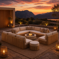 Nouvelle collection 2026 : Ensemble de mobilier d'extérieur Sigma en teck massif – Canapé, table et chaises pour jardin, villa et patio, résistant aux intempéries