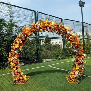 Arco de Flores para Boda, Fondo de Arco de Rosas Amarillas Artificiales, Arco de Flores para Decoración de Eventos - Product Image 5