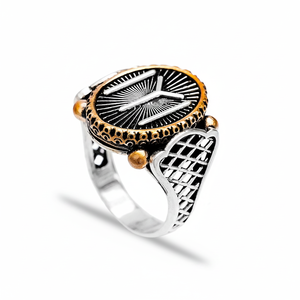 Signet Ottoman Tugra Design Authentic <b>Men</b> <b>Ring</b> Turkish Handmade Wholesale 925 Sterling Silver <b>for</b> <b>Men</b> - Product Image 2