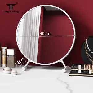 Kreisförmiger goldener Spiegel hochwertiger Großhandelspreis runder Schminktisch-Spiegel Stehtischplatte
