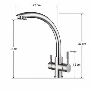 Robinet de lavabo moderne de luxe en acier inoxydable - Robinet de salle de bain - Robinets pour salle de bain finition chromée - Accessoires sanitaires écologiques - Product Image 3