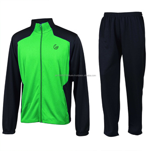 Conjunto de chándal ajustado de dos piezas para hombre con logotipo bordado personalizado al por mayor chándal de poliéster polar de invierno con bloques de color para correr - Product Image 1