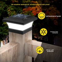 Lampe solaire pour poteau IP65 à LED bicolore avec batterie intégrée pour clôtures de jardin et portails - Éclairage extérieur de style moderne