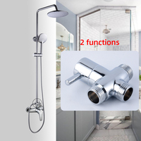 Fournitures pour hôtels Ensemble de robinets de douche en laiton Mitigeur chromé Salle de bain Pluie Ducha Céramique Vanne Noyau 2 fonctions