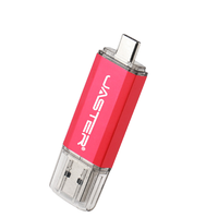 Grosir aluminium tipe-c OTG USB Flash Drive Logo kustom USB 3.0 antarmuka Stick 32GB 64GB 128GB 1TB kapasitas kemasan kotak baru