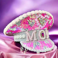 Chapeau de Capitaine Steampunk à Strass à Faible MOQ, Chapeau de Pirate avec Logo Personnalisé, Idéal pour les Festivals de Bluegrass et les Soirées Dansantes à la Ferme