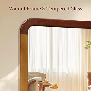 Contemporary <b>Rectangular</b> Wooden <b>Wall</b> <b>Mirror</b> Rounded Corner Decorative Accent <b>Mirror</b> for Living Room Entryway Home Decor - Product Image 5