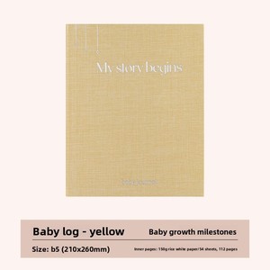 <span class=keywords><strong>Carnet</strong></span> <span class=keywords><strong>de</strong></span> suivi <span class=keywords><strong>de</strong></span> croissance pour bébé B5 - Journal et livre <span class=keywords><strong>de</strong></span> souvenirs personnalisés en tissu rigide avec reliure à cheval et impression <span class=keywords><strong>de</strong></span> logo en feuille d'aluminium - Cadeau - Product Image 6