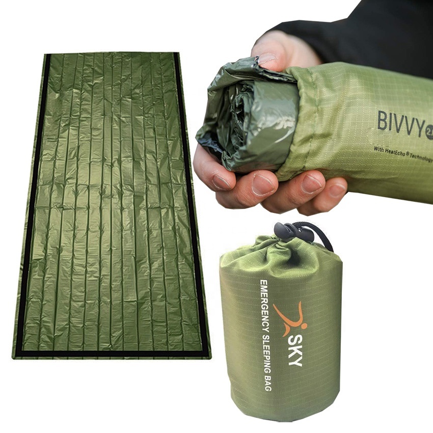 Складной портативный уличный спальный мешок Bivvy, комплект для оказания первой помощи, поддержания тепла, индивидуальный дизайн упаковки