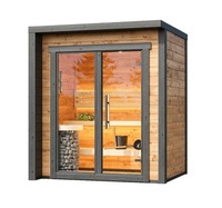 Sauna de infrarrojos portátil KLAFIN para 3 personas, con panel de control de madera maciza, para interiores/exteriores, con bañera de hidromasaje.
