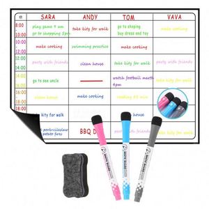 Tableau blanc magnétique souple en plastique pliable sur mesure pour animaux de compagnie, effaçable à sec, aimant de réfrigérateur, ensemble de tableaux de notes mensuels et hebdomadaires pour la maison - Product Image 1
